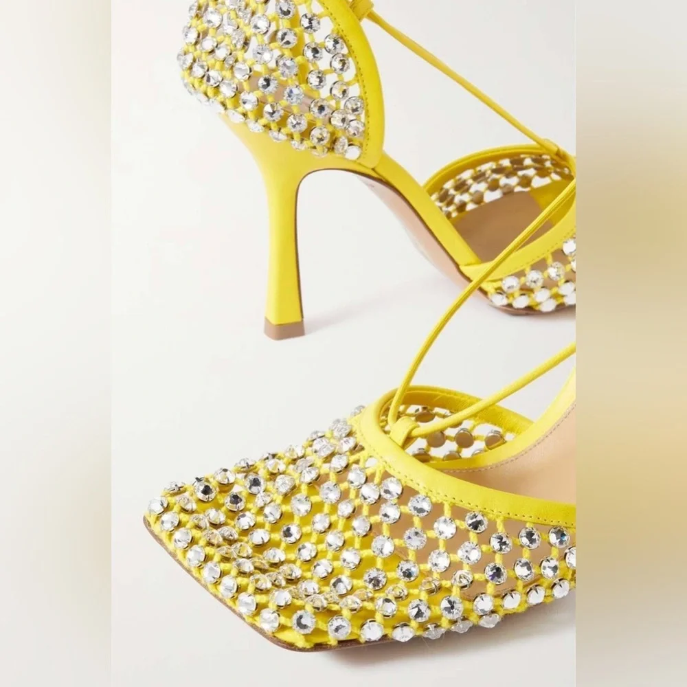 Bottega Veneta Stretch Swarovski Crystals Embellished Pumps, New, Size 36.5 - Picture 4 of 12